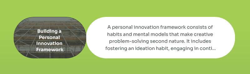 building a personal innovation framework