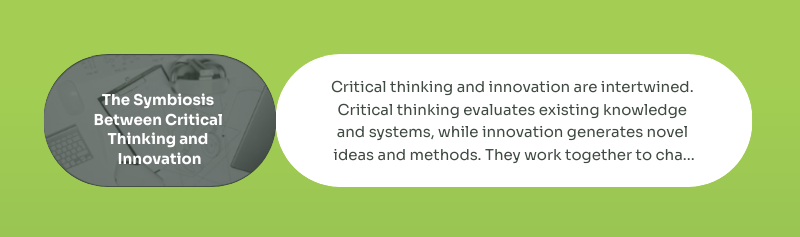 symbiosis of critical thinking and innovation